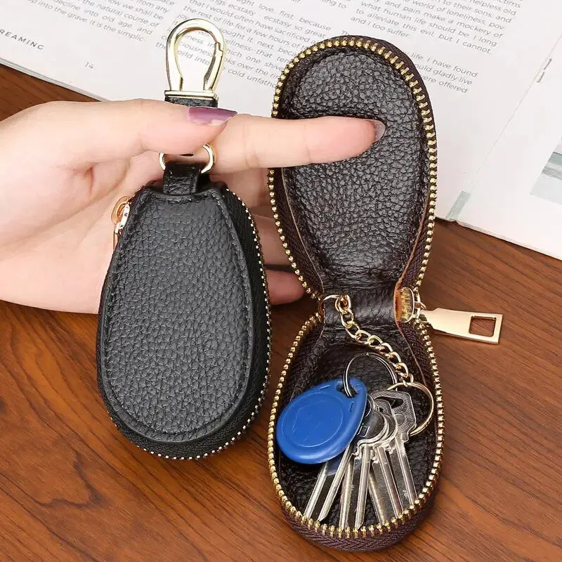 1PCS Leather Zipper Key Wallet Keychain Multifunctional Mini Purse Key Holder Case 250714