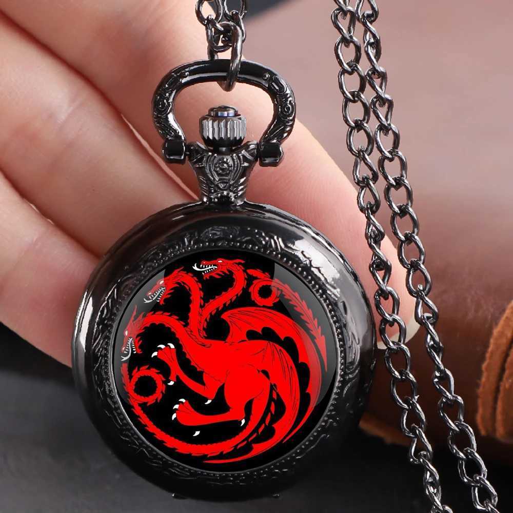 Quartz Movement Pocket Watches Game Thrones Dragon Creative Pocket FOB Watch Pendant for Women Men Children Boy Girl Reloj Watch Z250714
