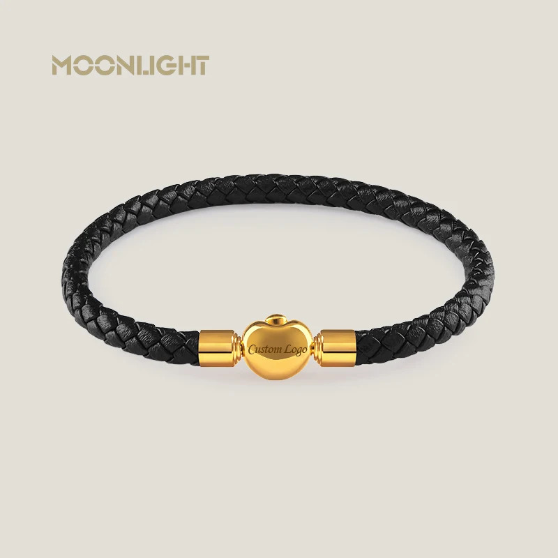 Lucky Golden Treasure Genuine Braided Leather Charm Bracelet for Woman Simple Black Red Female Fashion Jewelry Accessories Gift 250712