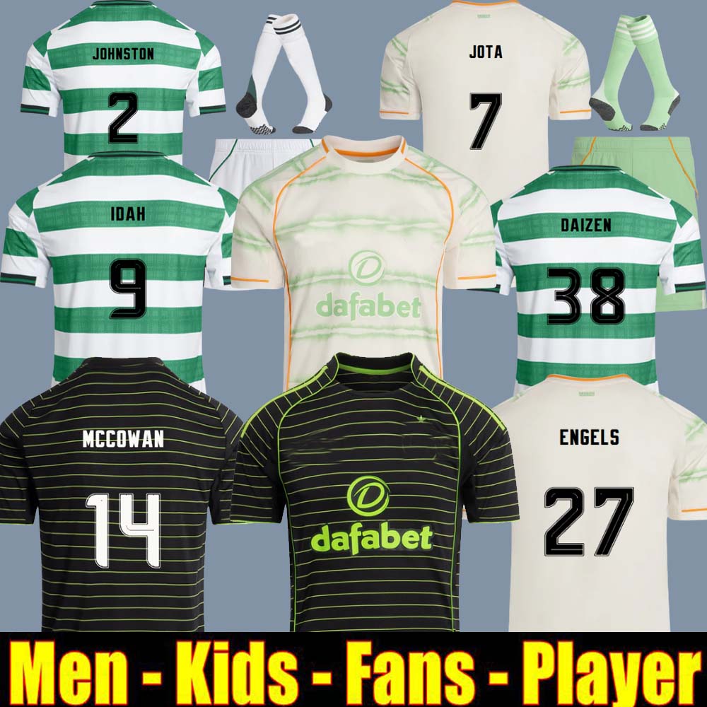 25 26 JOTA CeltsS Irish Origins Soccer Jerseys REO KUHN CARTER-VICKERS McCOWAN MCGREGOR 2024 2025 DAIZEN BAIN player Football Shirts Goalkeeper Men Kids Kits