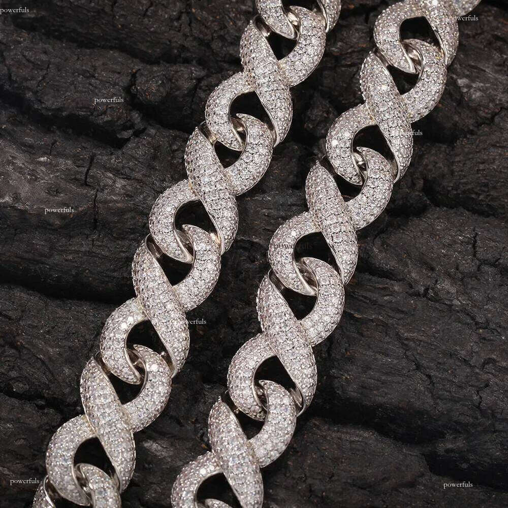 Iced Out Moissanite Cuban Link Chain Classic Box Clasp Hip Hop Men Jewelry Gold Necklace Bling Dia Chains