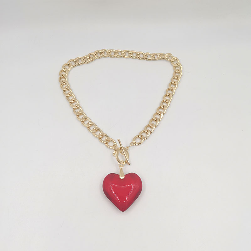 Luxury Jewelry Designer Jewelry Factory Custom Glass Heart Pendant Valentine's Day Necklace Unique Romantic Fashion Versatile Handmade Jewelry