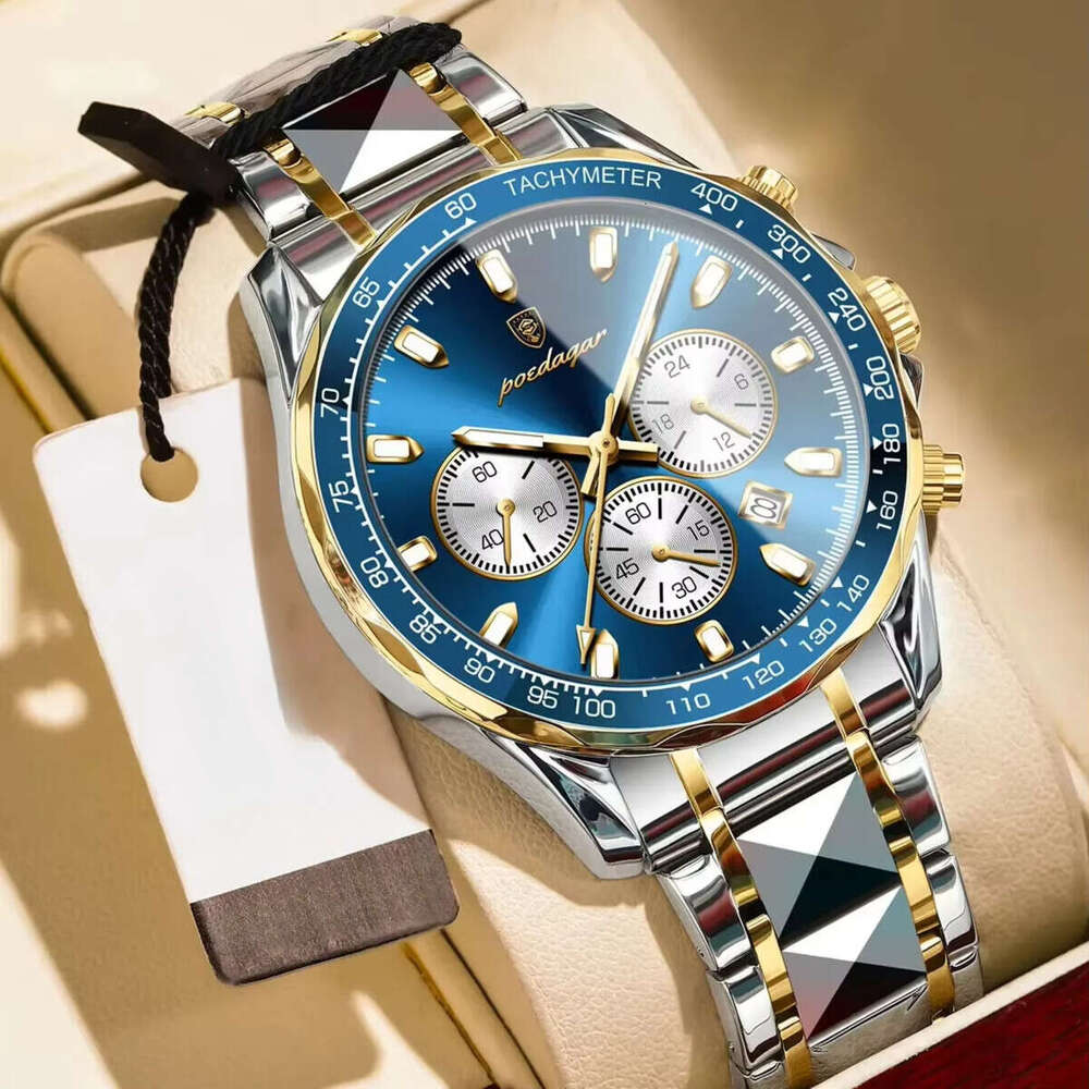 DHgargets Best Seller Men's Sports Quartz Watch - 50M Waterproof Stainless Steel Chronograph with Date & Luminous (Model P815)