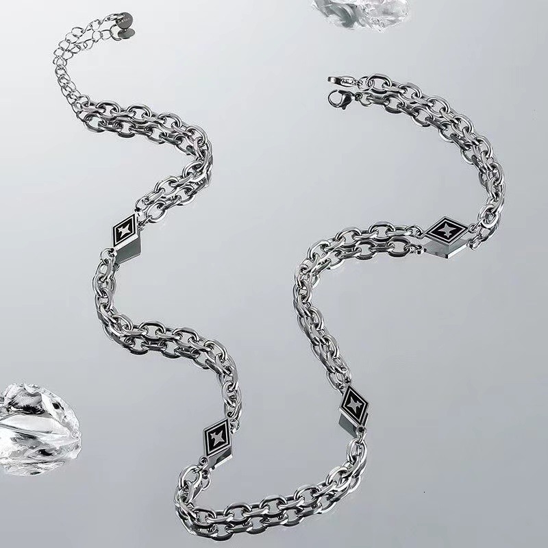 Luxury Jewelry Designer Jewelry Jackson Wang Style Necklace For Men, Trendy Hip-hop Style, Autumn And Winter High-end Starburst Diamond Sweater Chain 