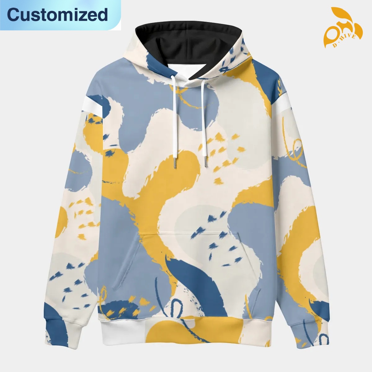 free shipping designer of customized Wear-resistant fashionable All-Over Print Men's thickened pullover hoodie with exquisite patterns from US