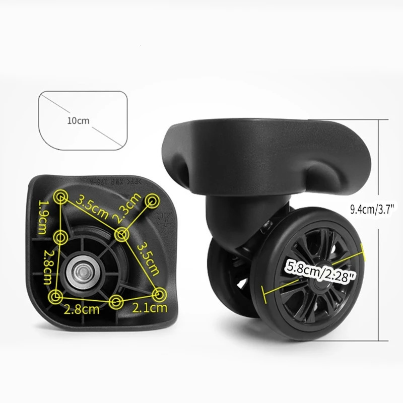 1 Pair Universal Trolley Case Luggage Wheels Luggage Box Swivel Left and Right Wheels DIY Travel Suitcase Replacement Parts 250708