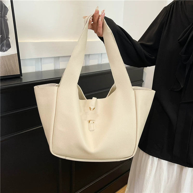 Brown handbags letters hobo leather large totes fashion causal business commute lady shoulder bag inserted letter buckle xb252