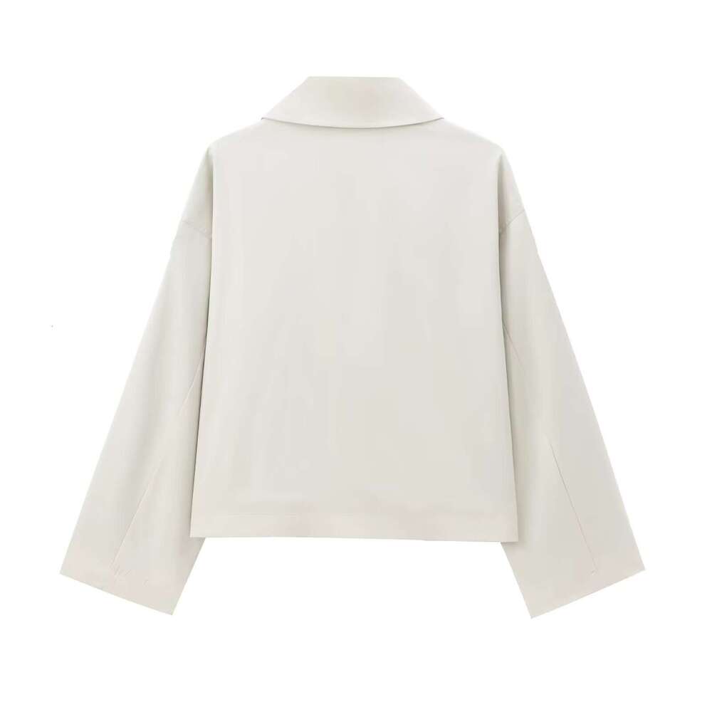 TRAFZAINS Autumn Women's New Casual Short Version Turn-Down Collar Double-Breasted Trench Coat Jacket B5