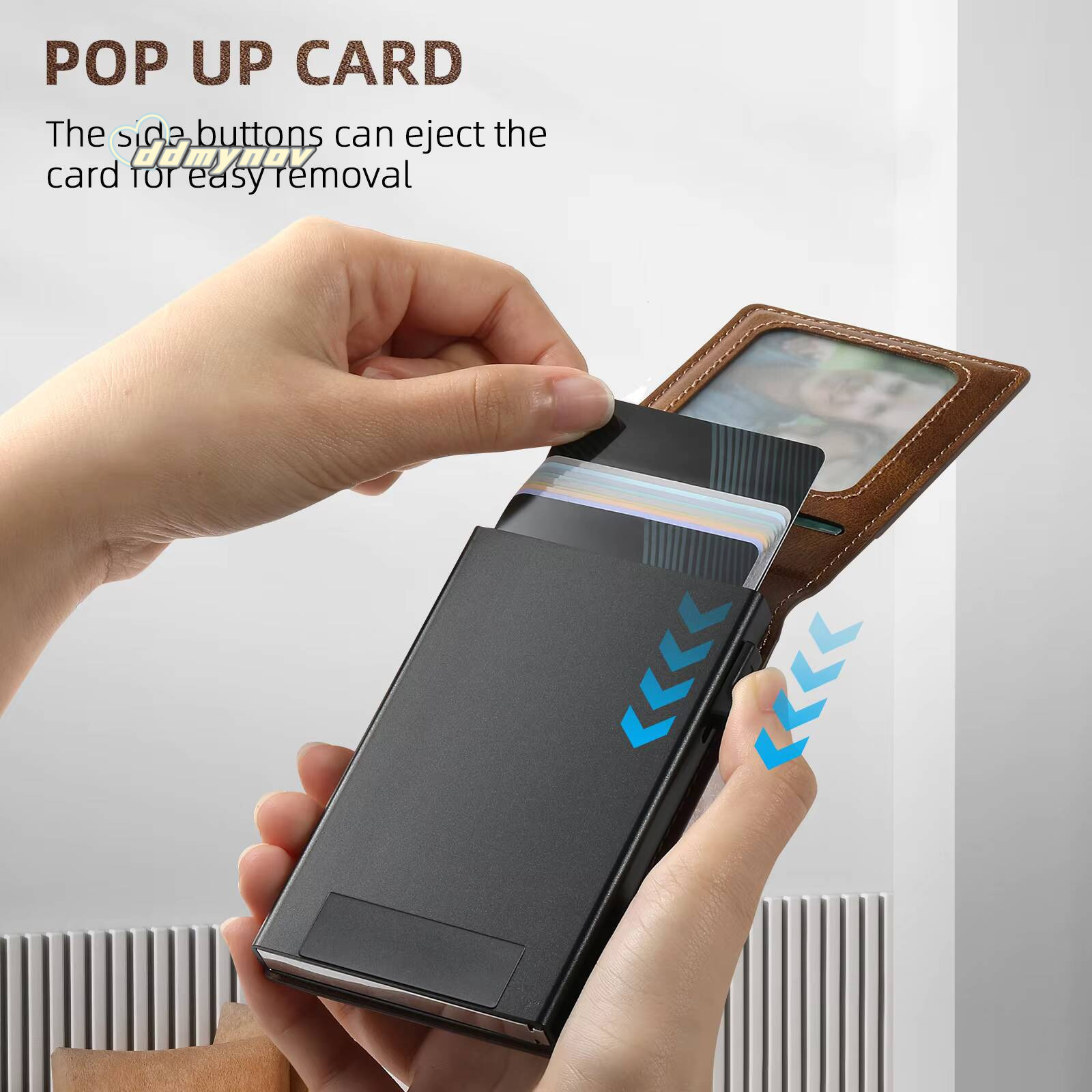 SUTENI For Men Magnetic Wallet Leather Holder Bracket Pressing Button Automatically Ejects the Card ddmynov