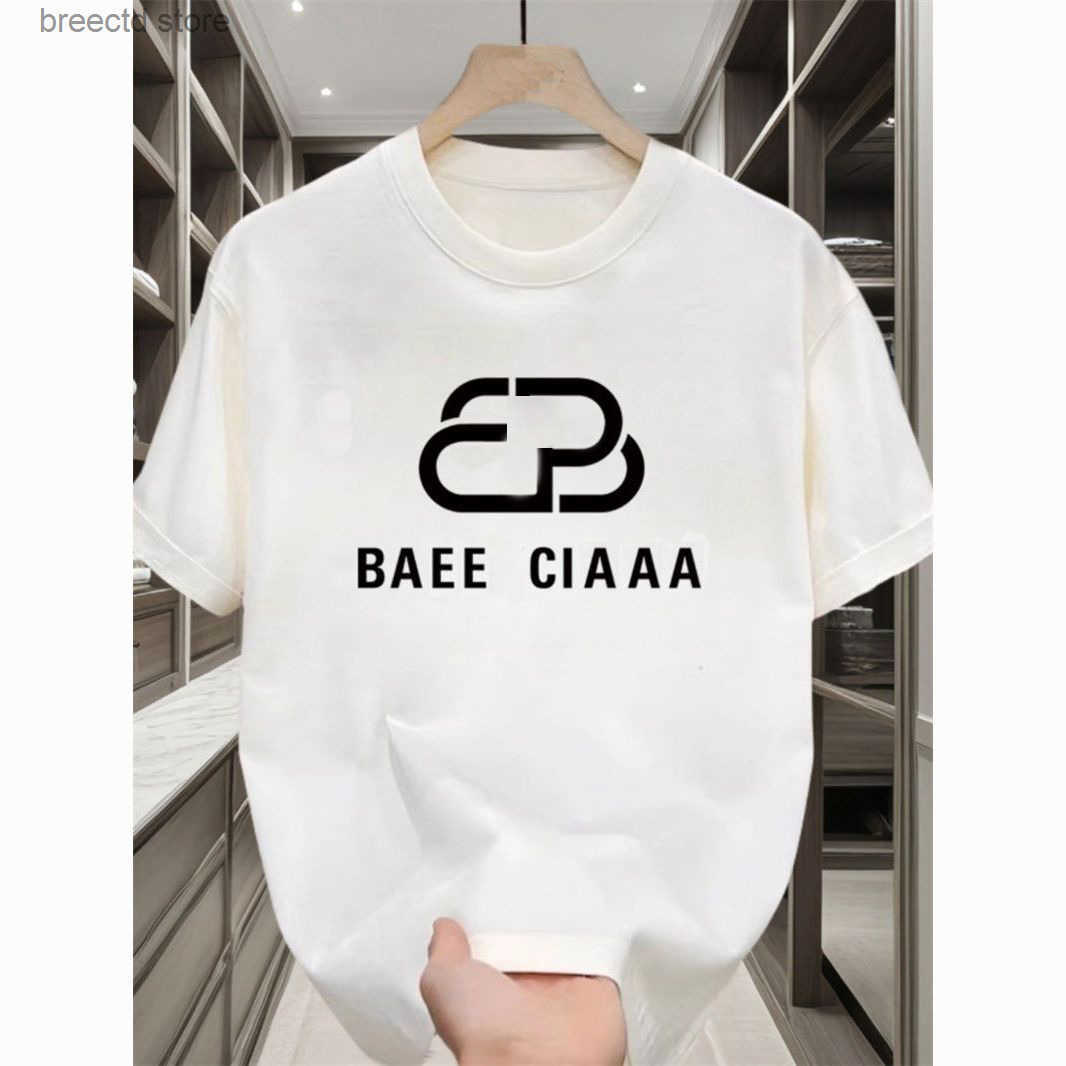 Mens T Shirts Letter Laminated Print Short Slve High Strt Loose Oversize Casual T-shirt 100% Pure Cotton for Men and Women Shorts T Jumpers12 S250715