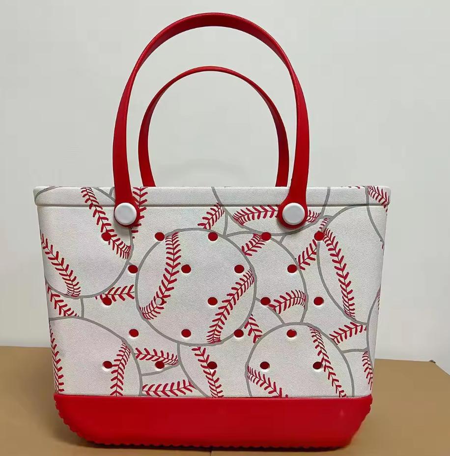 US STOCK Designer Summer Beach Bags XL Bogs Waterproof Woman Eva Tote Large Shopping Basket Washable Silicone Bogs Purse Eco Jelly Candy Lady Handbags