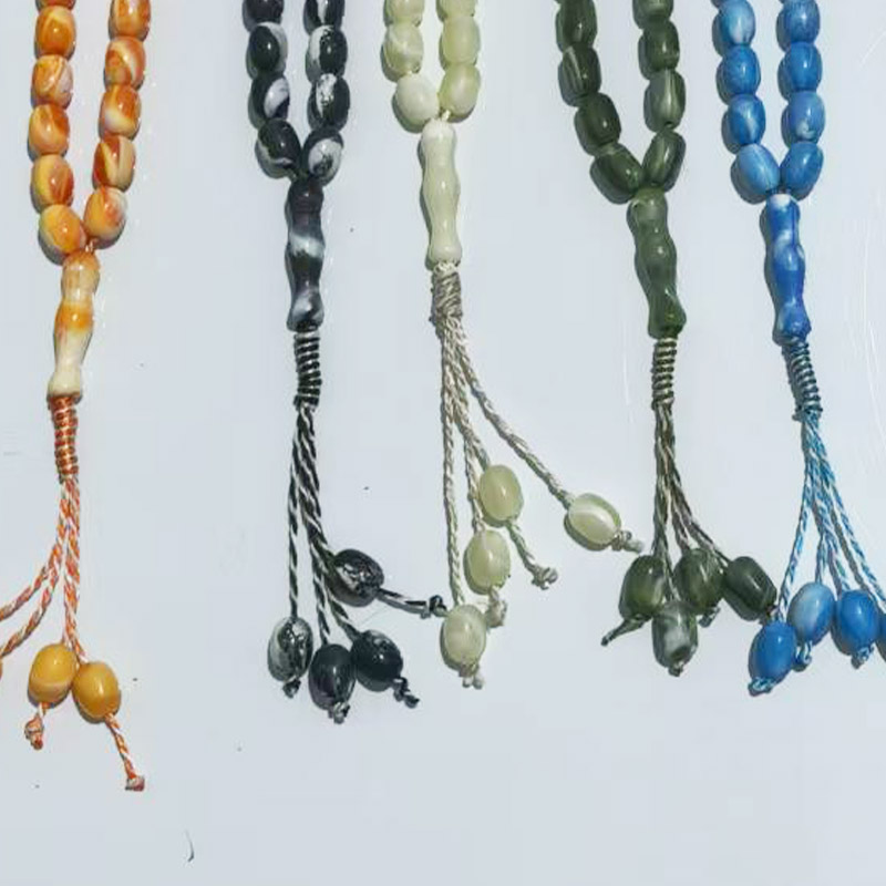 Elegant Beaded Rosary Bracelet with Imitation Tassel Design - Oval Beads for Prayer