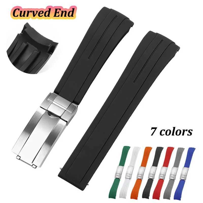 20mm Rubber Strap for Water Ghost Wristband for Oysterflex Curved End Band Sile Men Sport Belt z250715U3XM