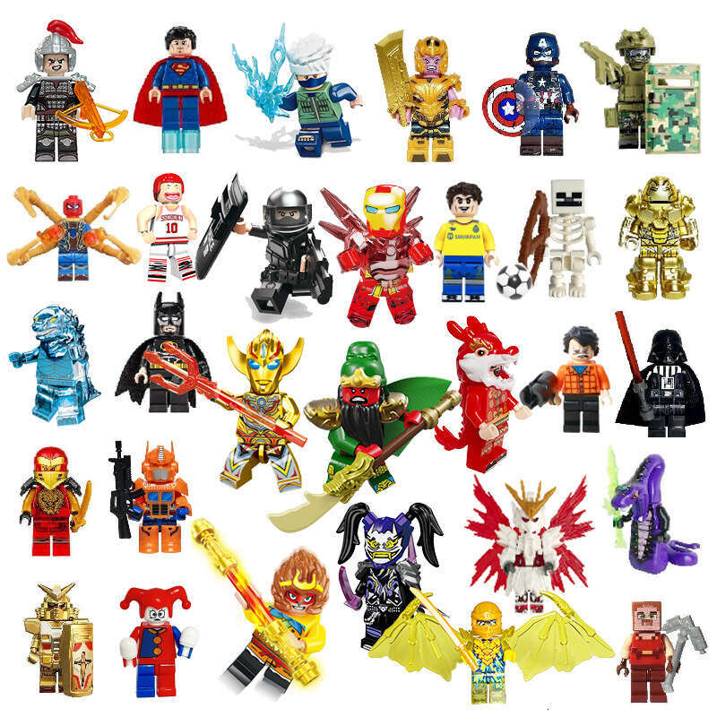 8 Superhero Ninja PUBG Pixel World Building Blocks Figures Educational Assembly Toys