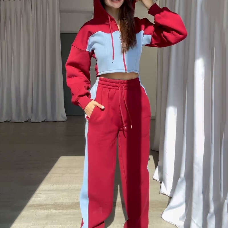 Spring New Fashion Women's Hoodie Jacket Casual Long Pants Versatile Set B5