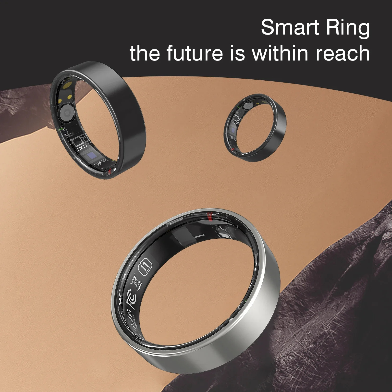 Smart ring touch screen stainless steel material multi-sport mode sleep tracking calories long battery life 250711