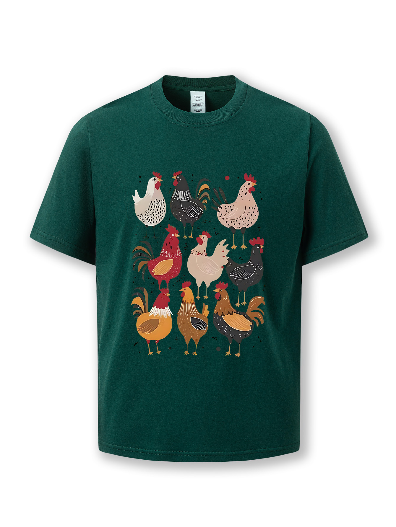 Fashionable and breathable T-shirt, summer casual short-sleeved cotton T-shirt, letter animal pattern summer round-neck top