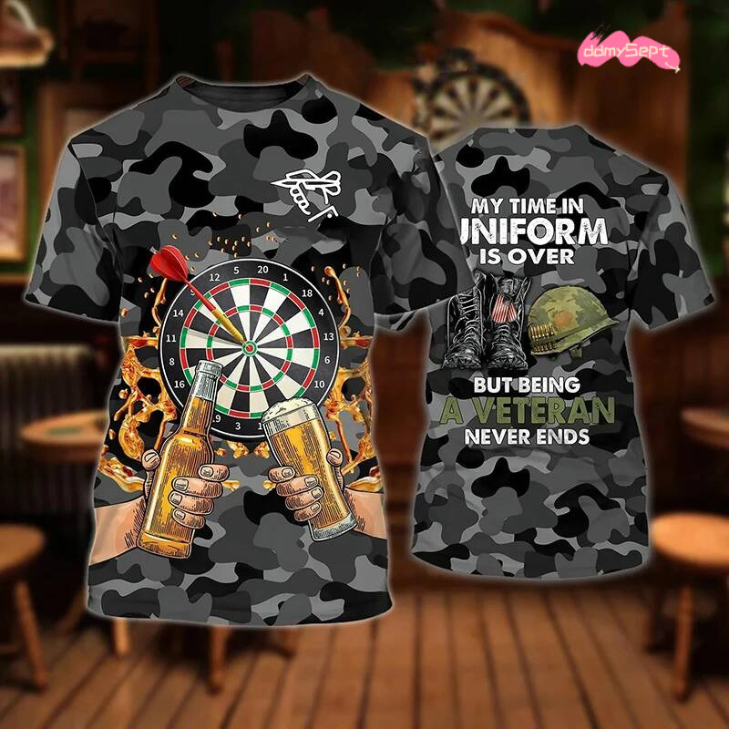 Beer And Darts 3D Print Men T-shirt Summer Cool Streetwear O-Neck Short Sleeve T Shirts Oversized Haruku Boys Kids Tees Tops ddmysept