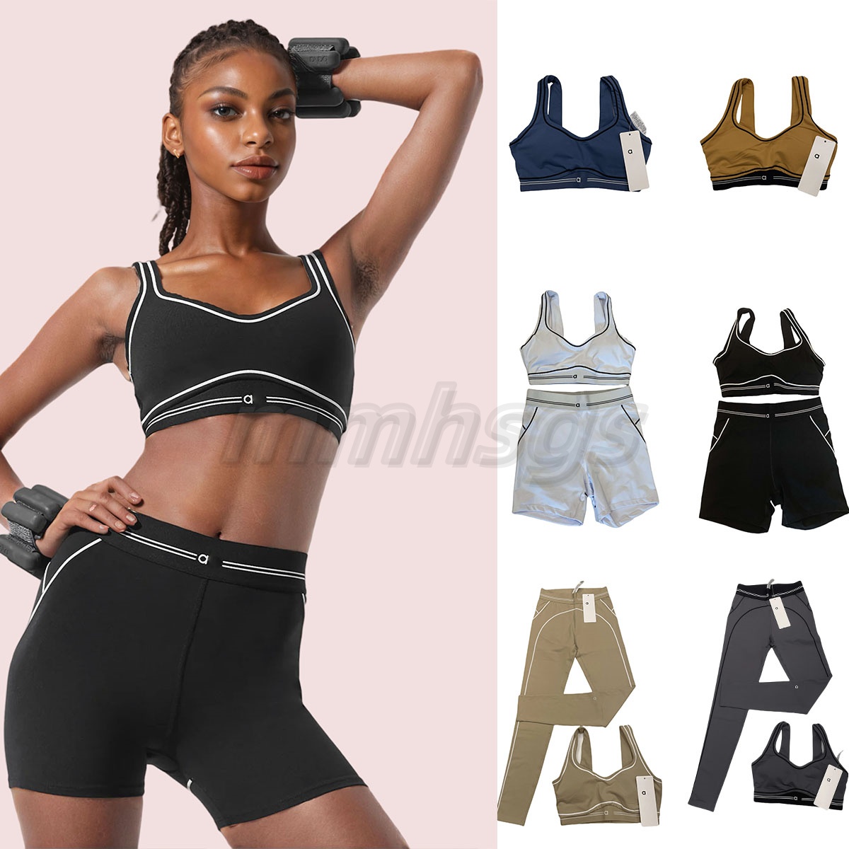 2025 5A Breathable Yoga Set Sports High Quality Top High Waist Pants Outfit Seamless Comfortable Sports Yoga Bra Shorts Set alosetly women clothes mmhsgs store
