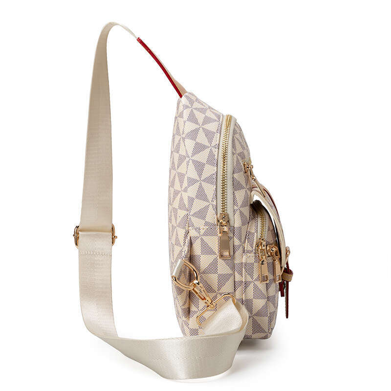 Women's New Soft Leather Large Capacity Chest Crossbody Fashion Print Casual Travel Shoulder Bag