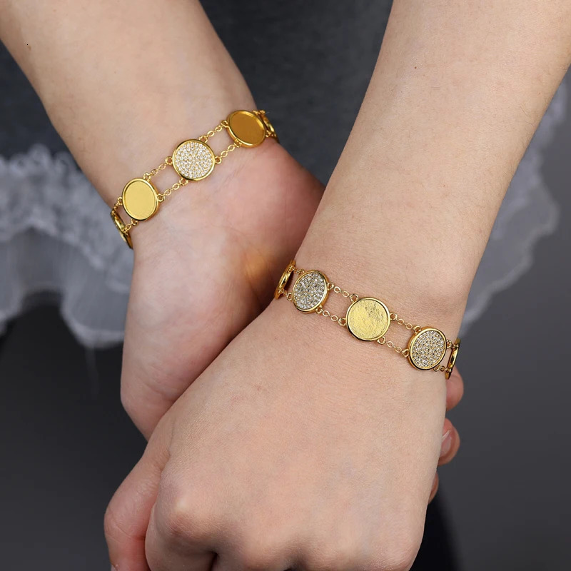 Bling round zircon necklace Cz Paved Necklace Gold Color Fashion Jewelry Gift for Women 250711