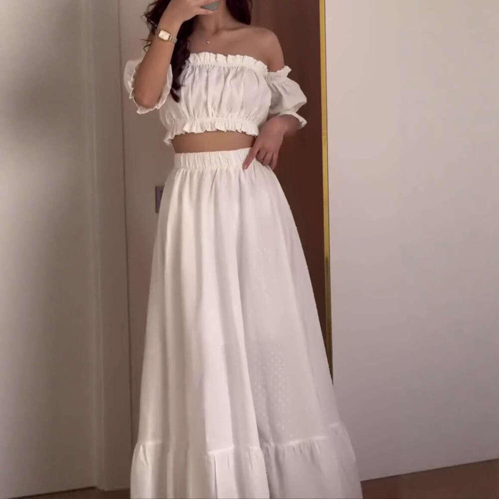 Summer New Women's Solid Color Elegant Fashion Skirt Set B5