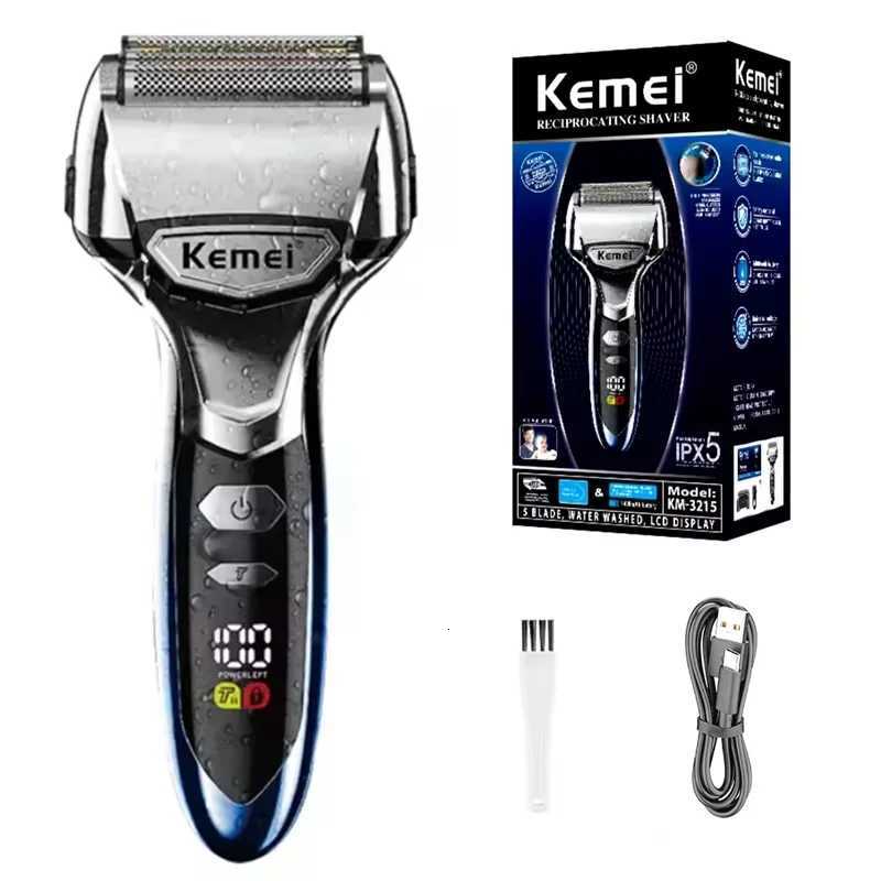 Kemei 5-Blade System Electric Shaver For Men Face Beard Wet Dry Electric Razor Rechargeable Bald Head Shaving Machine 250715 250715