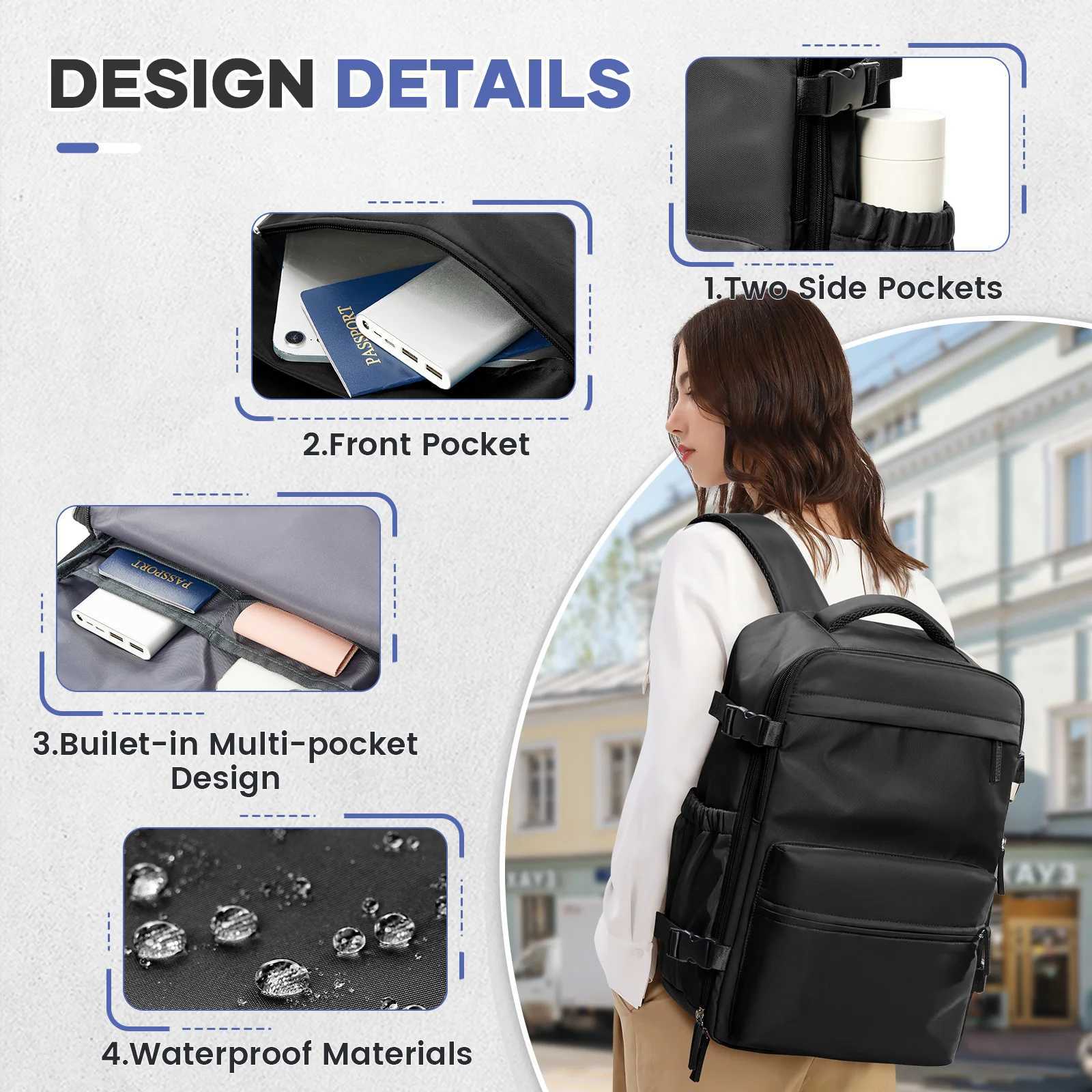Men Vacuum Compression Backpack 15.6in Laptop Backpack Expand Hiking Vacuum Travel Backpack Ryanair Backpack 40x20x25 Cabin Bag S250715