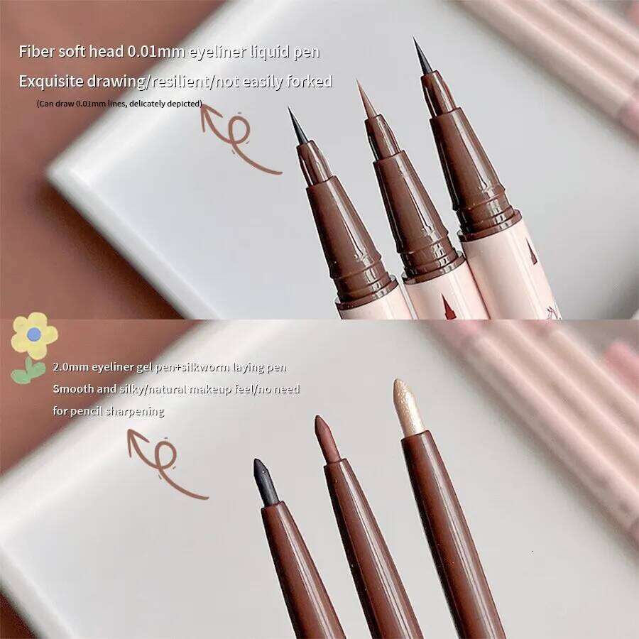 Double Head Eyeliner Pen Very Fine Tip Lying Silkworm Eye Brightening Waterproof And Durable Not Easy To Halo Dye Natural X250715 X25