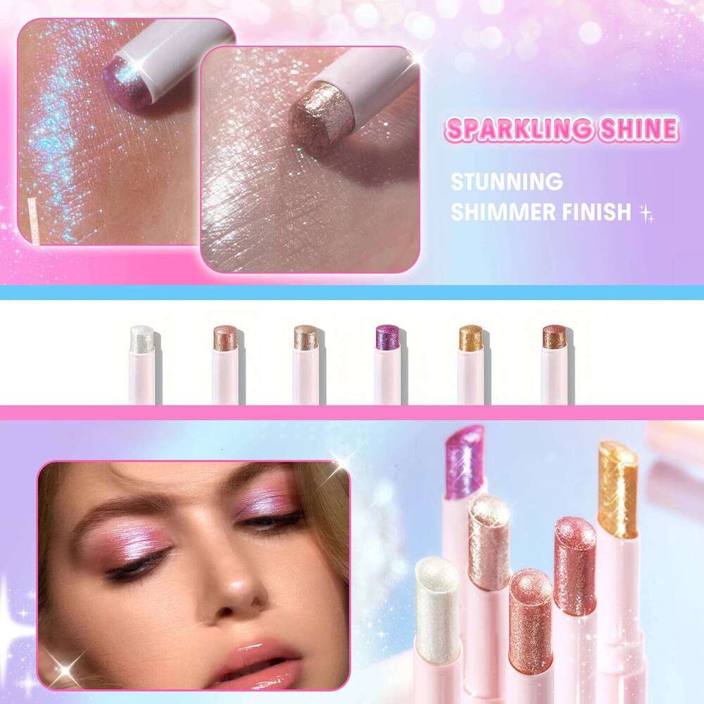 Jelly Eyeshadow Highlight Stick, Glitter Shimmer Long-Lasting High Pigment, Valentine's Day Party Beach Travel Holiday X250715