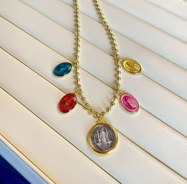 Christianity san benido Charm Fashion Pendant Necklace 18k gold plated Link Chain Copper Jewelry Necklaces Women 250711
