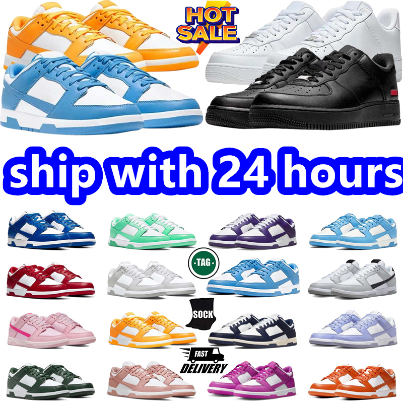 Free delivery Designer shoes 1 basketball shoes mens women platform sneakers Low Classic black white womens trainers sports shoes size 36-45