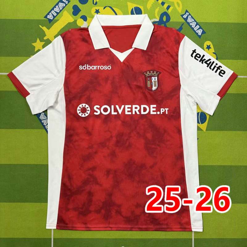 25 26 Sporting Braga Soccer Jerseys 2025 2026 home R.HORTA EL OUAZZANI GABRI MTZ. ROGER PATRAO ADRIAN P.OLIVEIRA ZALAZAR LUKAS H. Football Shirts GHARBI camesita de futol