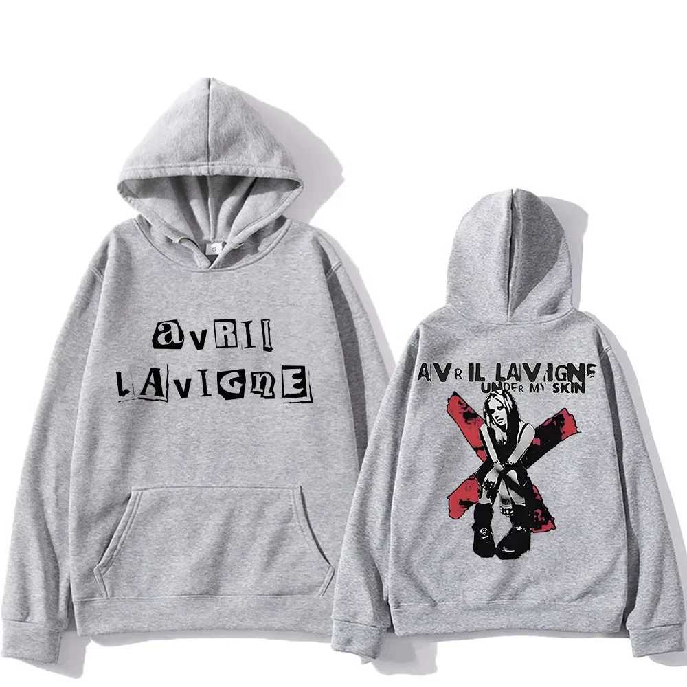 Avril Lavigne Hoodie Long-sleeved Harajuku Comfortable Sweatshirts with Hooded Grunge Fleece Clothing Womens Punk Pullovers X2507151