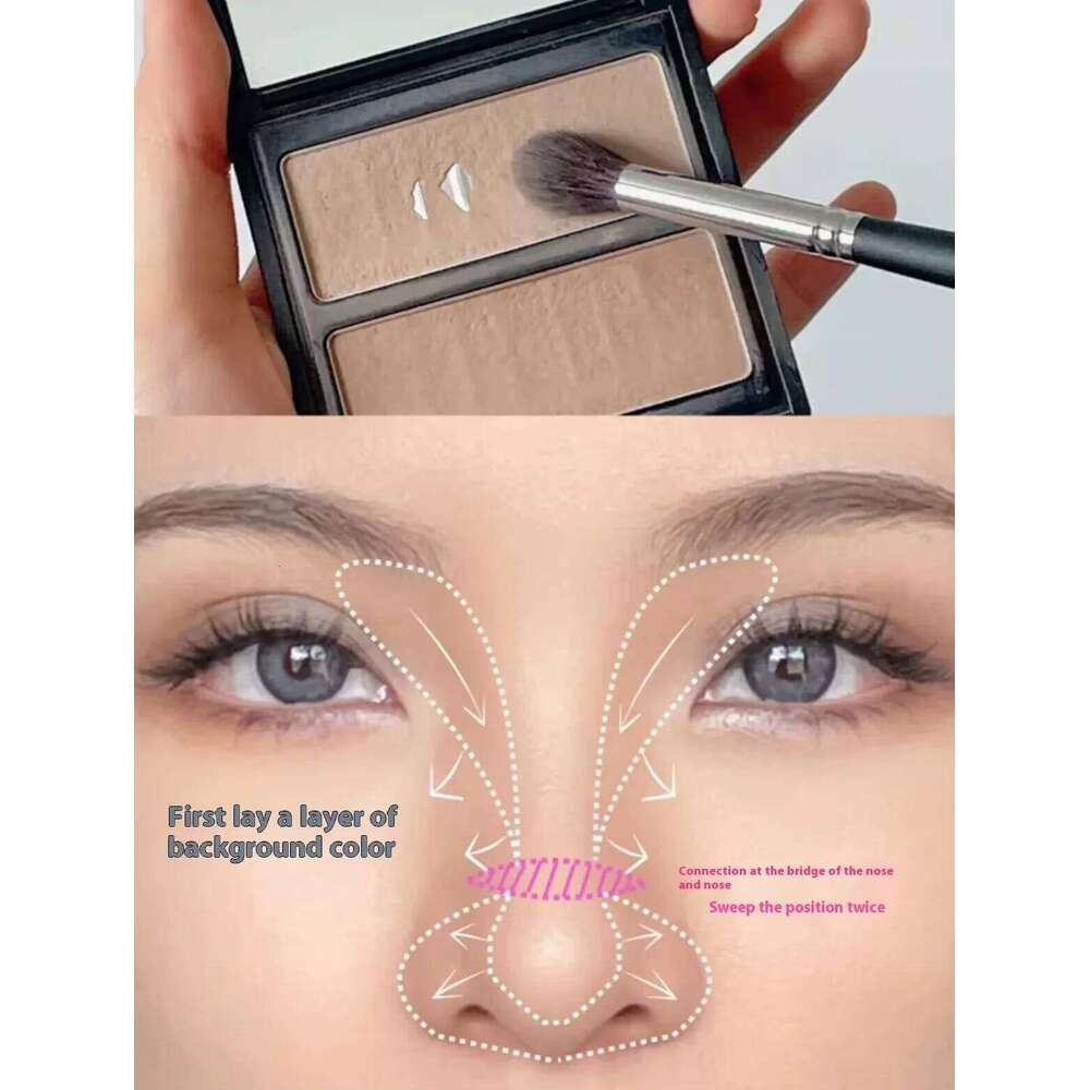 JILL LEEN Contour Powder Matte Bronzer Highlighter Brighten Bicolor for Natural Three-Dimensional Long Lasting Delicate Makeup X25071