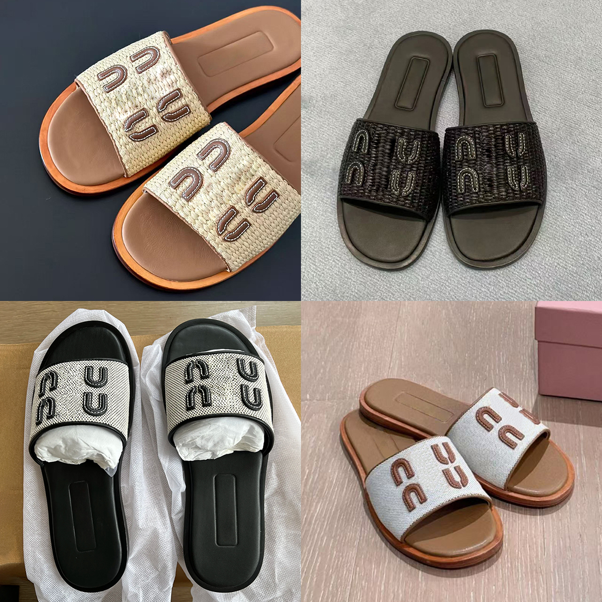 Designer Womens Slippers Slipper Hot Seller Flats Sandals Woman Slides Colorful Genuine Leather Beach Casual Shoes Sandales Fashion Slippers