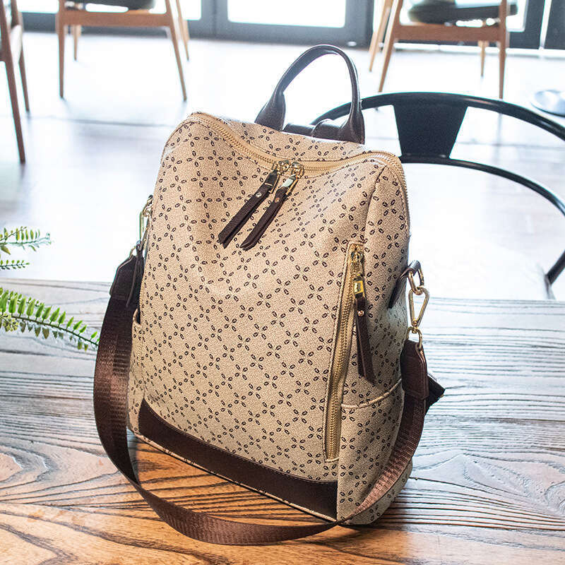 Women's 2024 New Printed Outdoor Travel Casual Backpack Large Capacity Anti-Theft Shoulder Bag