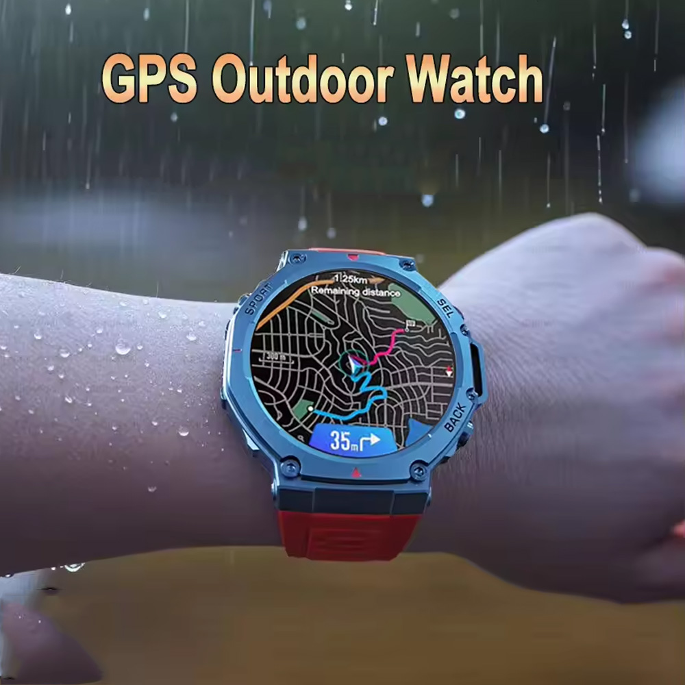 Mens DM58 1.43-inch AMOLED Sports Smartwatch with Bluetooth Calling & GPS Tracking