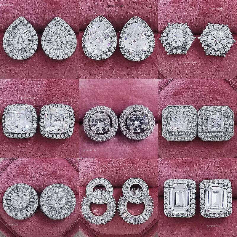 20 Styles Trendy Lab moissanite Stud Earring original sterling sier Party Wedding Earrings for Women Bridal Jewelry Gift