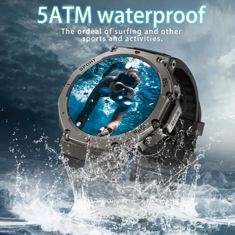 2025 DM58 Positioning System Outdoor Sports Smart Watch Amoled BT Call 50m Waterproof Heart Rate Tracker Compass-Sports Reloj Smartwatch