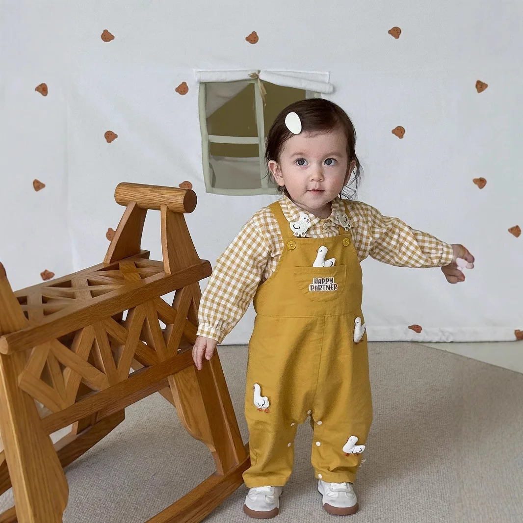 6446 Baby Clothes Suspender Pants Autumn Spring Cartoon Baby Boys Jumpsuit Cute Lovely Strap Pants 250715