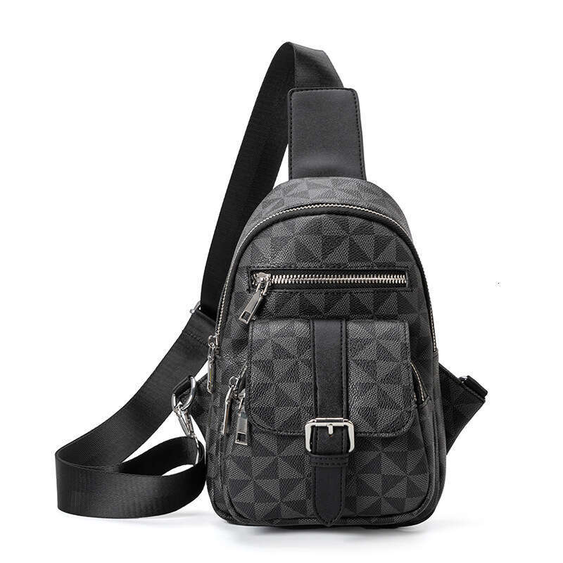 Women's New Soft Leather Large Capacity Chest Crossbody Fashion Print Casual Travel Shoulder Bag