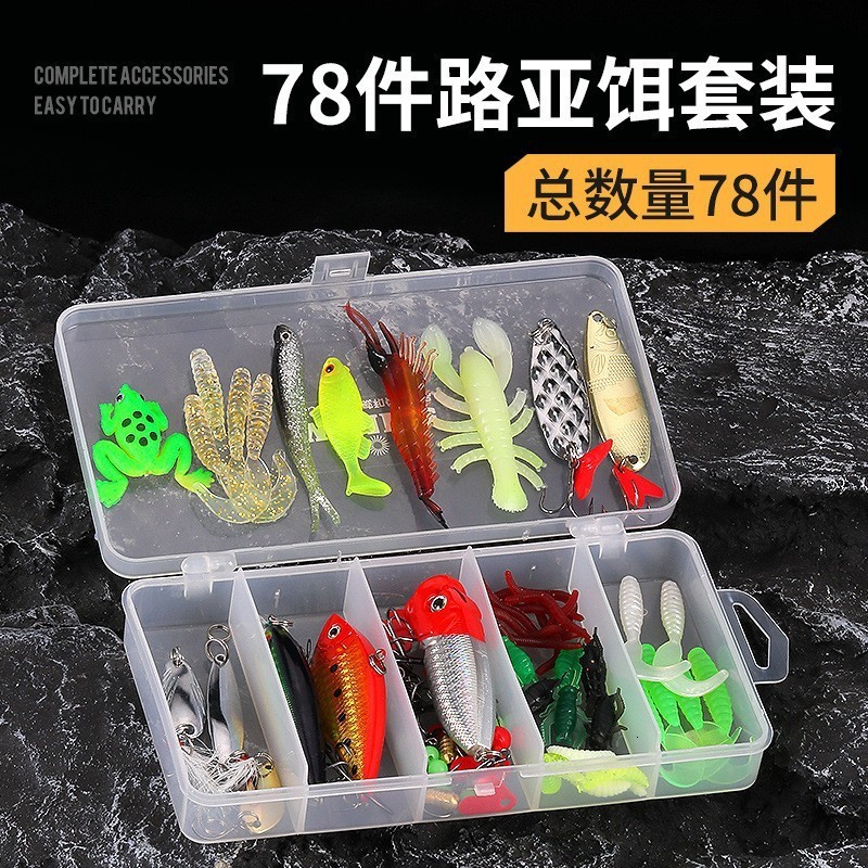 Fishing Lure Kit Soft and Hard Bait Set Gear Layer Minnow Metal Jig Spoon For Bass Pike Crank Tackle Accessories with Box 241115