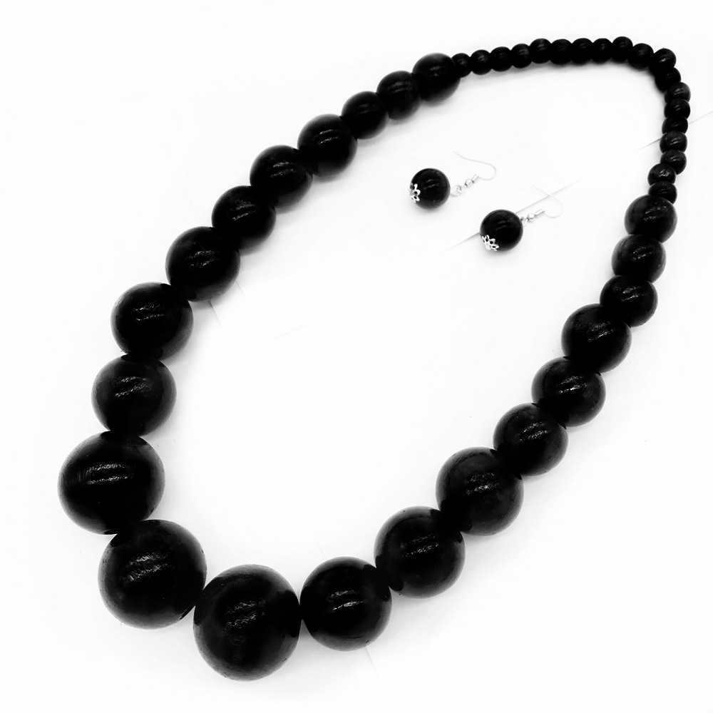 Ethnic Style Wooden Bead Necklace Colorful Sweater Chain Set Necklace Jewelry Necklace 250715 - view 9