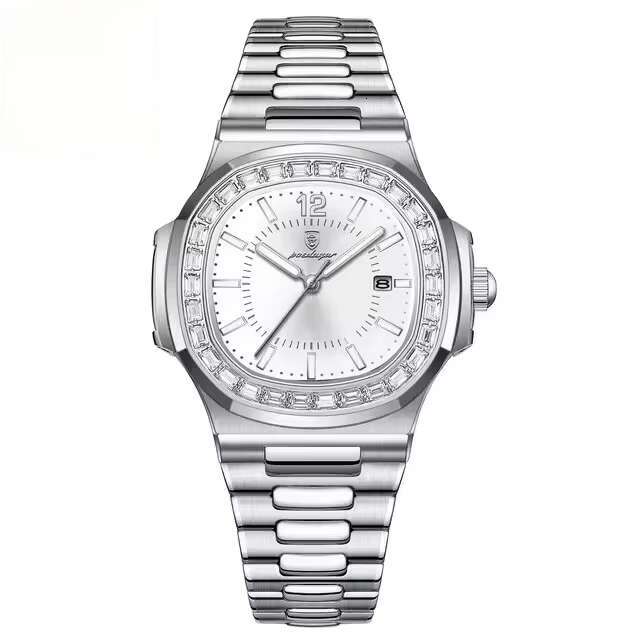 DHwatches Luxury Men's Watch - 50M Waterproof Ultra-Thin Square Quartz Wristwatch with Date & Luminous (Model 918)