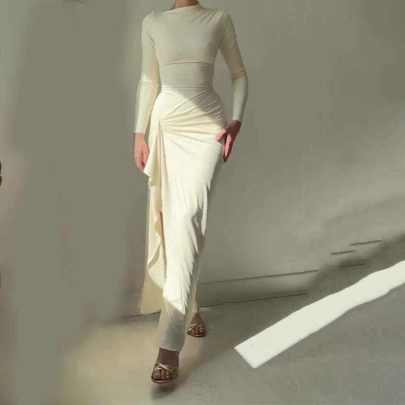 Spring New Women's Fashion Sexy Slim Fit Split Dress B5
