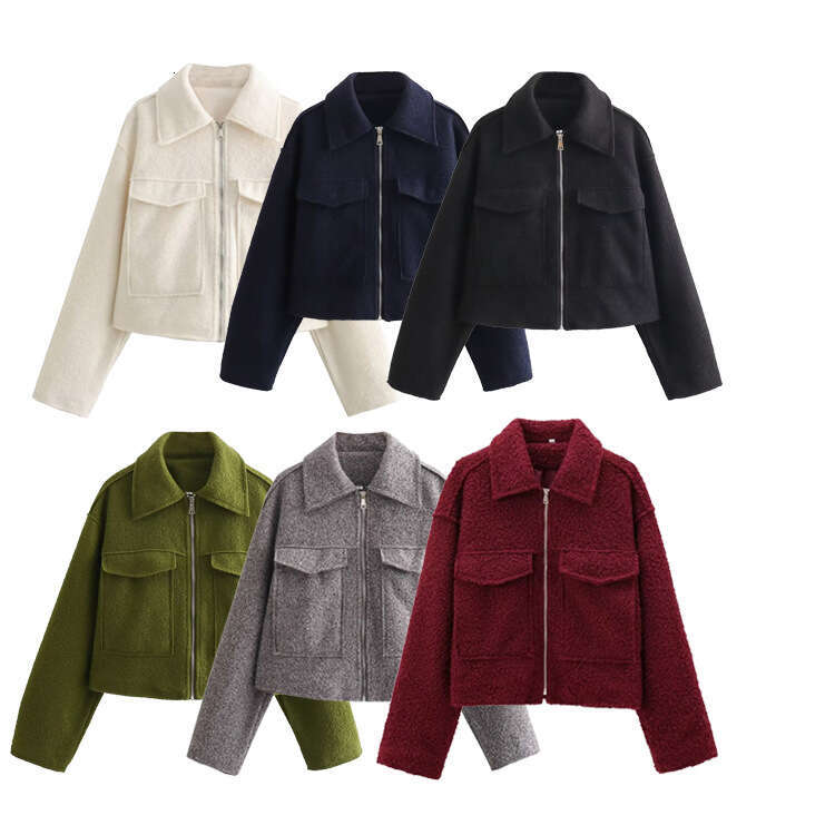 TRAFZA Autumn New Women's Fashion Casual Versatile Beaded Short Jacket Slim Fit B5