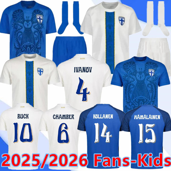 2025 Finland national football team Soccer Jerseys POHJANPALO KAMARA NISSILA GRANLUND 25 26 JENSEN ANTMAN VAISANEN LOD Football Shirts Men Uniforms Kids Kits Sets