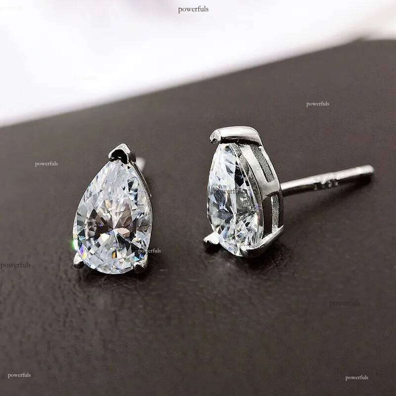 Choucong Ins Top Sell Gorgeous Stud Earrings Lady Fashion Jewelry Real 100% Sterling Sier Emerlad White Moissanite Dia Women Earring Gift