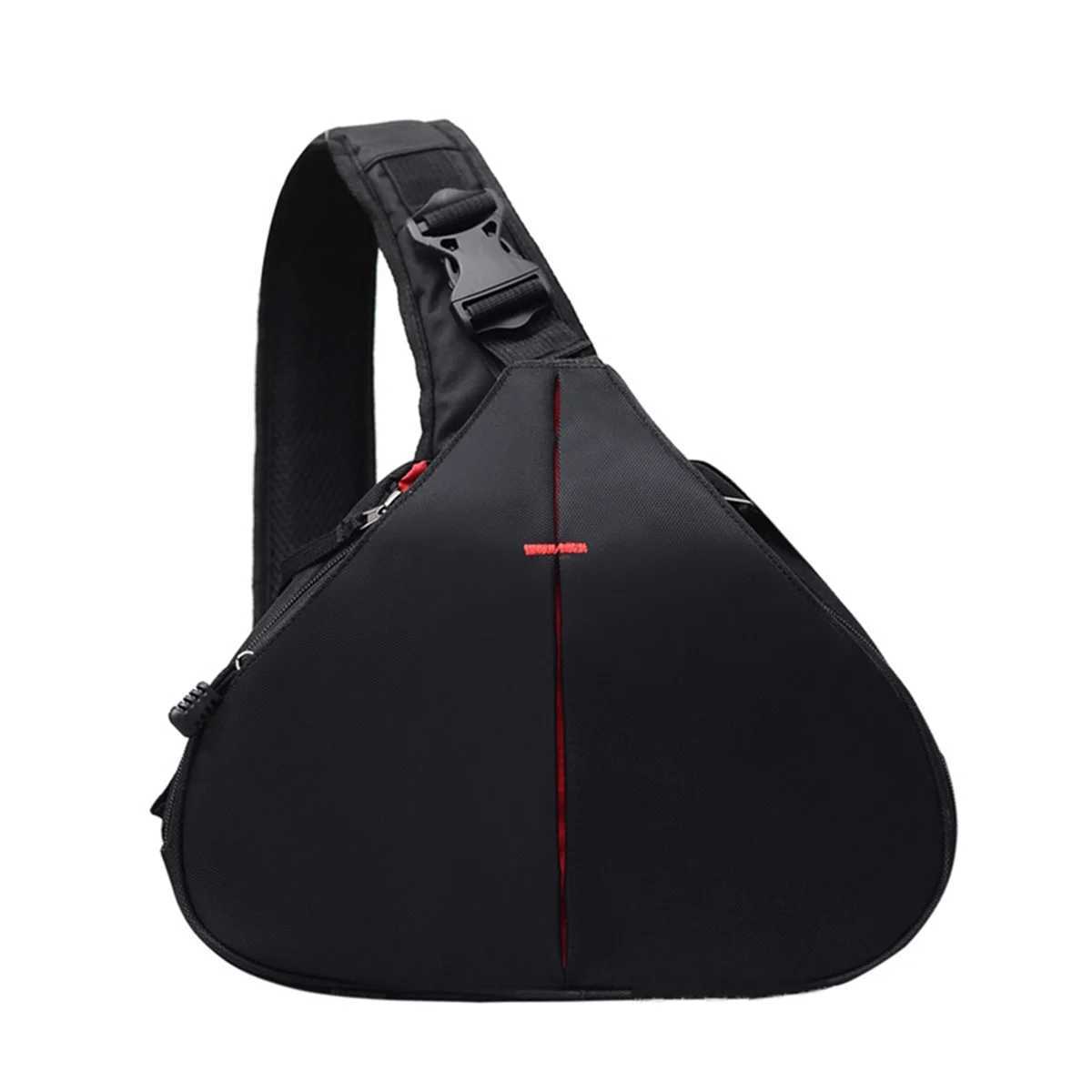 DSLR Shoulder Camera Bag Waterproof Travel Small Photography Bags Triangle Sling Bag for Digital Camera Black XY